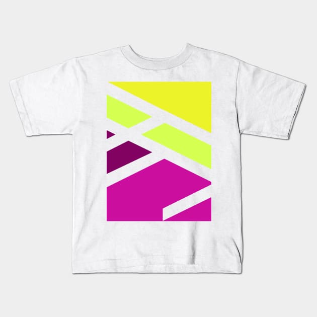 Geometric triangle colorful purple Kids T-Shirt by carolsalazar